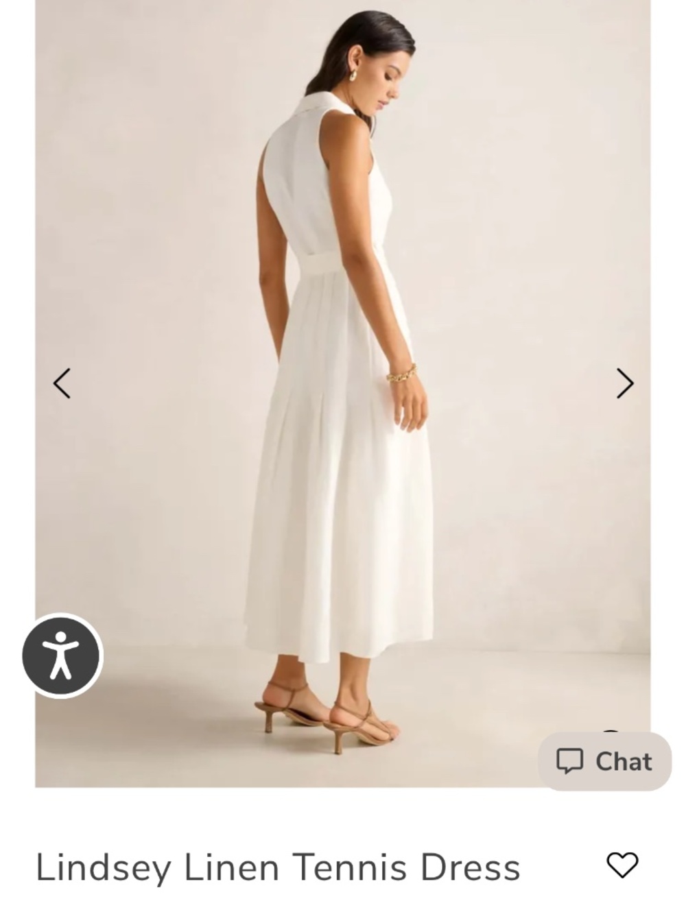Ever New White  Lindsey Linen Tennis Dress Maxi Linen Dress 6